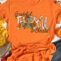Orange Grateful Thankful Blessed Turkey Graphic Thanksgiving T Shirt