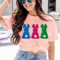 Pink Easter Bunny Chenille Patched Graphic Tee