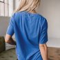 Sky Blue Vintage MOTHERHOOD Letter Graphic T Shirt