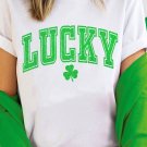 White Lucky Graphic St. Patricks Tee