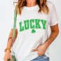 White Lucky Graphic St. Patricks Tee
