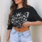 Black Paisley Print Crew Neck Loose Fit Tunic Tee