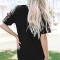 Black Sequin Crawfish Patched Crew Neck Tee