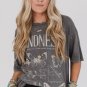 Dark Grey Kindness Butterflies Graphic Mineral Wash Loose Tee