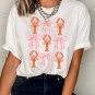 White Crawfish Bow Printed Summer T Shirt