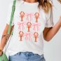 White Crawfish Bow Printed Summer T Shirt