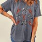 Gray Checkered Bow Crawfish Printed Summer Tee