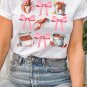 White Crawfish Boil Bow Graphic Crewneck Tee
