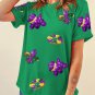 Bright Green Mardi Gras Sequin Patched Graphic Tee