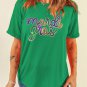 Bright Green Sequin mardi gras Graphic T Shirt