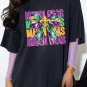 Black MARDI GRAS Fleur de Lis Bowknot Printed Crewneck Tee