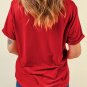 Red Checkered LOVE Letter Graphic Valentines T Shirt