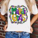White Its Mardi Gras Yall Holiday Graphic T Shirt