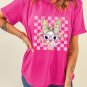Rose Red Plaid Bubble Gum Rabbit Graphic Eater T Shirt