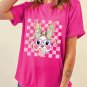 Rose Red Plaid Bubble Gum Rabbit Graphic Eater T Shirt