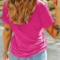 Rose Red Glitter he is risen Cross Printed Crewneck Tee