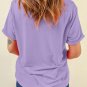 Wisteria Mardi Gras Bowknot Pattern Crew Neck T Shirt