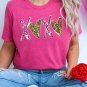 Rose Red Heart XOXO Graphic Crewneck Valentines T Shirt