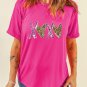 Rose Red Heart XOXO Graphic Crewneck Valentines T Shirt