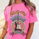 Sachet Pink Nashville WORLD TOUR Music City Guitarist Graphic Tee