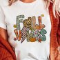 White FALL VIBES Cotton Blend Casual T Shirt