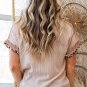Jet Stream Sequin Rodeo Patch Twisted Rib Colorblock Leopard Trim T Shirt