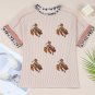 Jet Stream Sequin Rodeo Patch Twisted Rib Colorblock Leopard Trim T Shirt