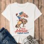 White MAKE AMERICA COWBOY AGAIN Graphic Crewneck Tee