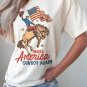White MAKE AMERICA COWBOY AGAIN Graphic Crewneck Tee