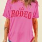 Rose Red Lets Rodeo Crew Neck Graphic Tee