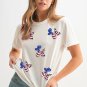 White Sequin Stars and Stripes Balloon Puppy Graphic Crewneck Tee