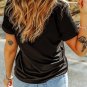 Black Sequined Bow Guitar Country Music Festival Casual Tee