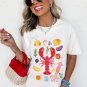 White Crawfish Food Ingredient Graphic Crewneck Tee