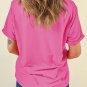 Sachet Pink HOWDY Graphic Western Crew Neck Tee