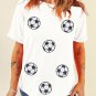 White Sequin Football Patched Graphic Game Day T Shirt