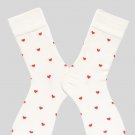 White Valentines Heart Pattern Cotton Socks