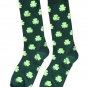 Dark Green St Patricks Clover Print Tube Socks
