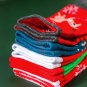 Fiery Red 5 Pairs/Set Christmas Cartoon Elk Soft Socks Set with Box