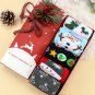 White Christmas Cartoon Pattern 5 Pairs/Set Socks Set with Box