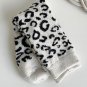 White Leopard Ribbed Edge Tube Socks