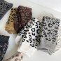 White Leopard Ribbed Edge Tube Socks