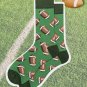 Blackish Green Rugby Football Print Mid-length Socks