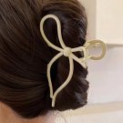 Smoke Gray Long Tail Bowknot Hair Claw