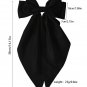Black Oversized Ribbon Bowknot Satin Hair Clip