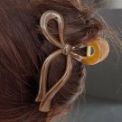 Coffee Long Tail Bow Knot Shape Claw Clip