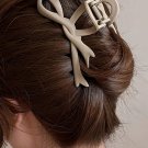 Beige Bowknot Large Hair Claw Clip