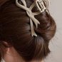 Beige Bowknot Large Hair Claw Clip