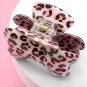 Bright Pink Leopard Print Bowknot Shape Claw Clip