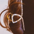 Gold Pearl Stud Large Alloy Hair Claw Clip