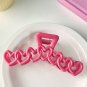 Rose Red Valentines Heart Shaped Large Hair Claw